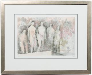 Henry Moore, Standing Nudes 1/50 Signed Lithograph