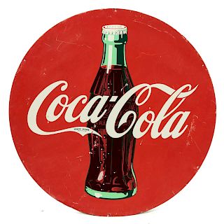 Circa 1960, Enameled Metal Coca-Cola Sign