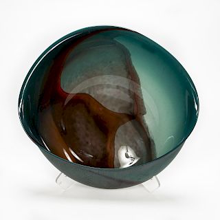 Ira Sapir "Elliptical" Series Art Glass Sculpture