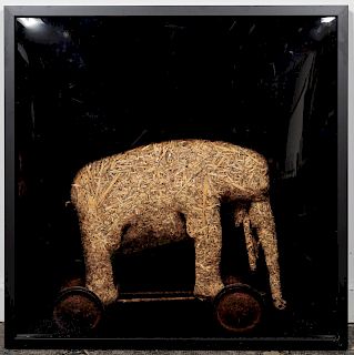 Todd Murphy, Framed Mixed Media "Straw Elephant"