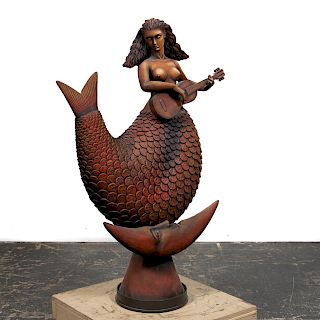 Large Sergio Bustamante "Rustic Mermaid" Sculpture