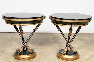 Two Jansen Style Hollywood Regency Arrow Tables
