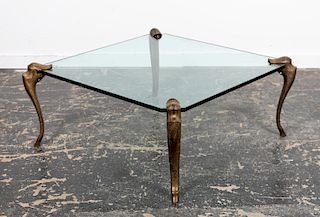 Attr. Guerin Bronze Leg & Glass Coffee Table