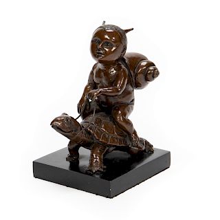 Sergio Bustamante, "Snail Boy" Bronze Sculpture