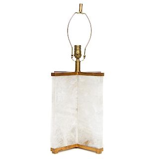 Modern Quartz Crystal & Gilded Iron Table Lamp
