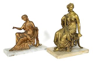 Leon Pilet (1840-1916), 2 Bronze Classical Figures
