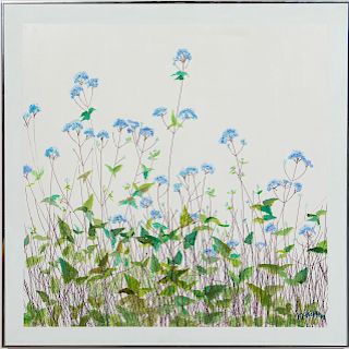 Joe McKibben "Blue Flower Dreams" Oil Painting