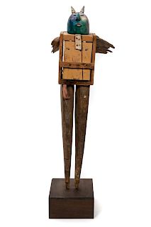 Grady Kimsey, Wood & Ceramic Figural Sculpture