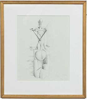 Kimo Minton, 1989 Figural Abstract Pencil Sketch