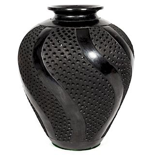 Oaxaca, Large Reticulated Blackware Vase