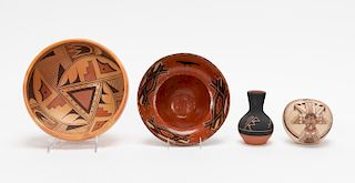 Four, Contemporary Ceramic Native American Vessels