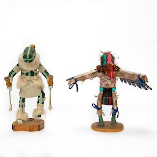 Two Native American Hopi Painted Kachina Dolls