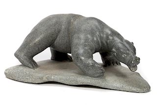 Levi Alasuak Inuit Steatite Sculpture, Bear