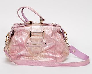 Versace, Pink Python "Lucy" Handbag W/ Dust Cover