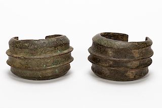 Two Copper African Congo Ankle Currency Ingots