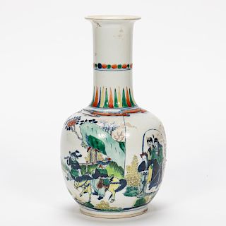Chinese Porcelain Famille Verte Warrior Motif Vase