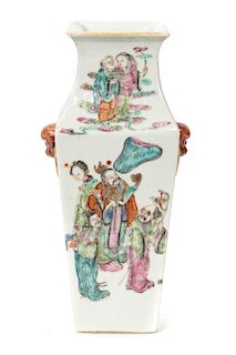 Chinese Famille Verte Vase with Figural Scenes
