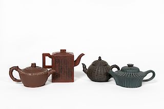 Four Chinese Yixing Zisha Clay Teapots