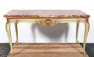 French, Louis XV Style Marble Top Center Table