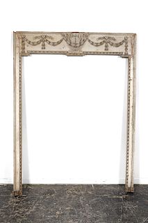 3pc Grey Distressed French Louis XVI Alcove Frame