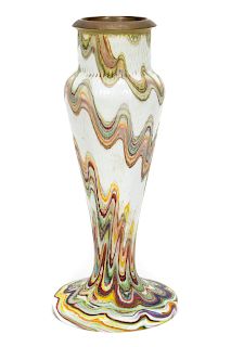 Late 19th Century "End Of Day Cane" Glass Vase