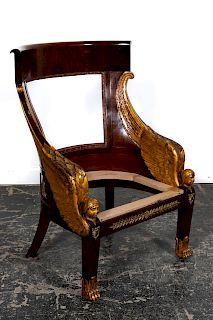 French Empire Style Armchair Frame