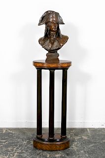 E. Picault "Buonaparte" Bust with Wooden Pedestal