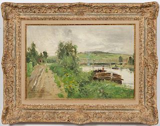 Pierre Louis Leger Vauthier "Houseboat in Summer"