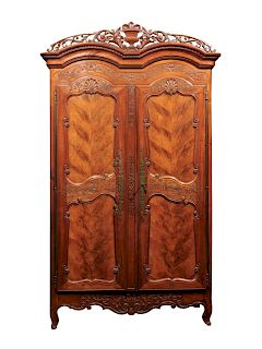 19th Century, French Renaissance Fruitwood Armoire