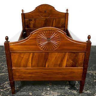 19th C. French Directoire Style Walnut Bed Frame