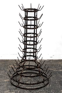 19th C. French Multiple-Tiered Iron Bottle Dryer