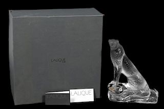 Lalique "Tancrede" Cheetah Frosted Crystal Figure