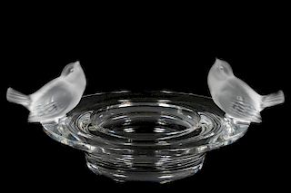 Lalique Crystal "Deux Moineaux Moqueurs" Bowl