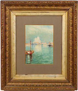 After Thomas Moran, Venice Grand Canal Watercolor