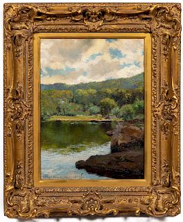 Charles Albert Burlingame "Lake In Springtime" Oil