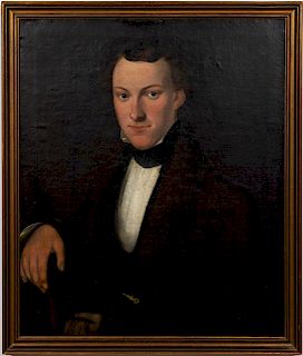 19th C. American School Portrait of a Gentleman