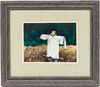 Donny Finley, 1976 "Scarecrow" Watercolor Painting