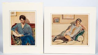 Two Figural Christopher P.H. Murphy Watercolors