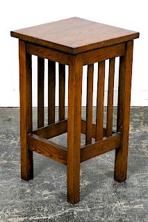 Arts and Crafts Style Square Oak Side Table