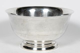 Gorham, Large Sterling Silver Revere Punch Bowl