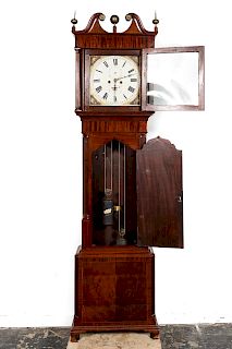 19th C. English Mahogany Tall Case Clock