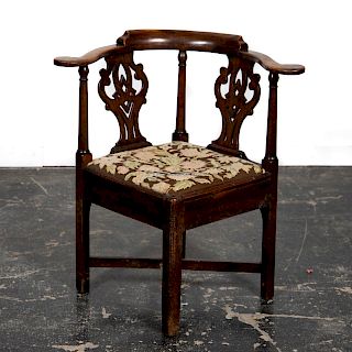 19th Century Georgian Style Mahogany Corner Chair