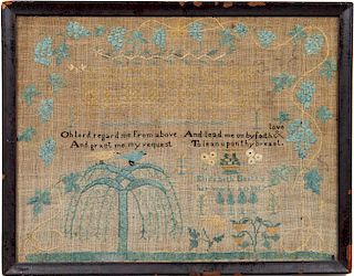 1817, Signed Early American Needlework Sampler