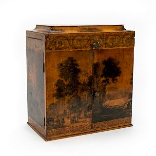 20th C. English Jewelry Box With Landscape Scenes