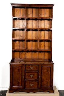 19th Century, British Pine and Walnut Cupboard