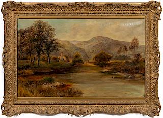 Frederick Carlton, English Landscape Oil On Canvas
