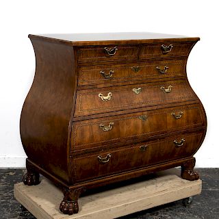 Large Baker Bombe Chest of Drawers on Paw Feet