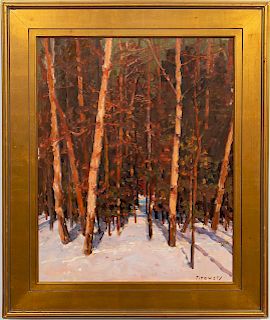 Aleksander Titovets, "Winter Fire" Oil On Canvas