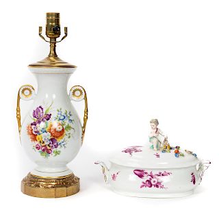 Meissen Tureen and KPM Vase Mounted As A Lamp