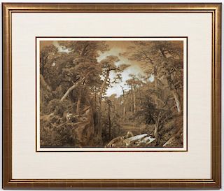Hermann Ottomar Herzag "Bear Wilderness" Pastel